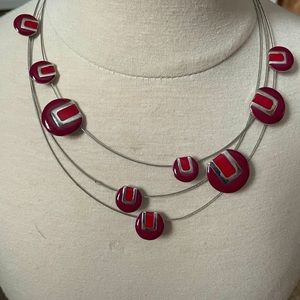 Pink and red necklace